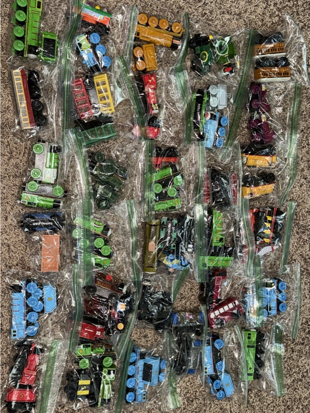 Thomas the Train Wooden Trains and Cars - 69 PIECES